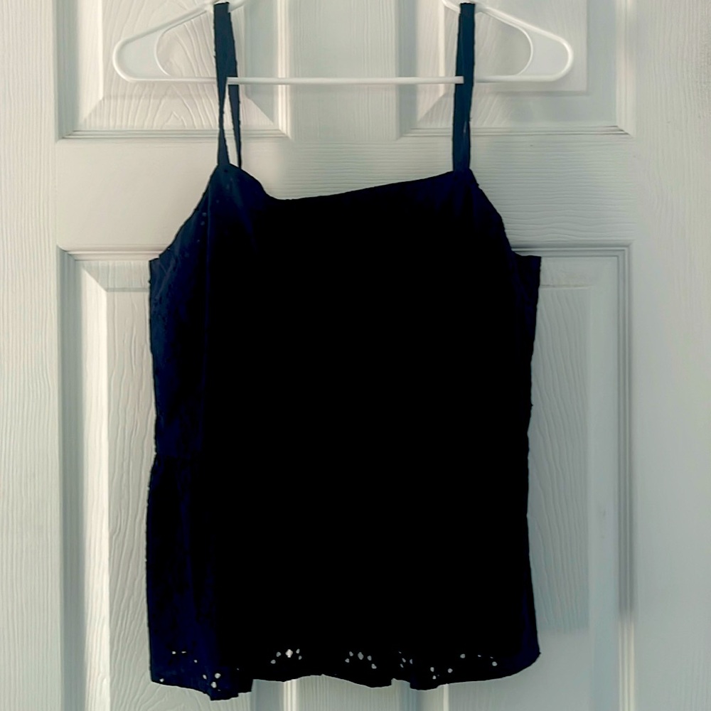 NWT Brooks Brothers Navy Eyelet Top